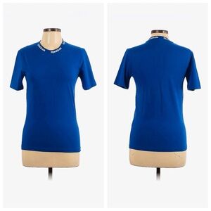 SANDRO x Reebok Logo Top Short Sleeve T-Shirt, Royal Blue Graphic Tee sz. S